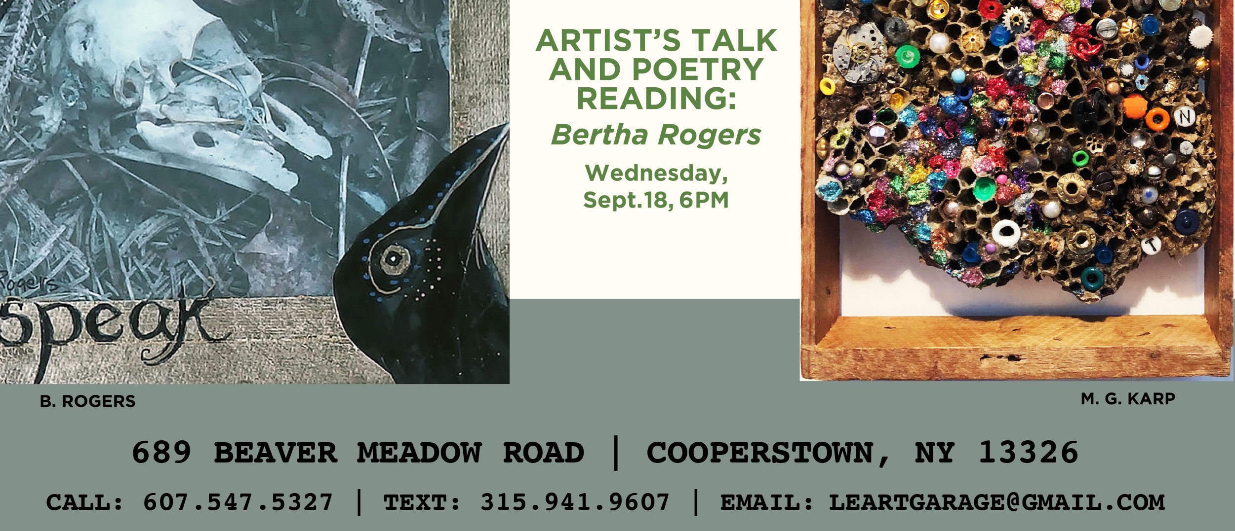 Artist's Talk and Poetry Reading: Bertha Rogers